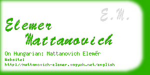 elemer mattanovich business card